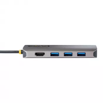 StarTech.com USB-C kelių prievadų adapteris 4K 60Hz HDMI vaizdui, 3x USB-A 5Gbps, 100W USB PD perdavimas/GbE/SD/MicroSD, 30 cm kabelis, nešiojama stotelė