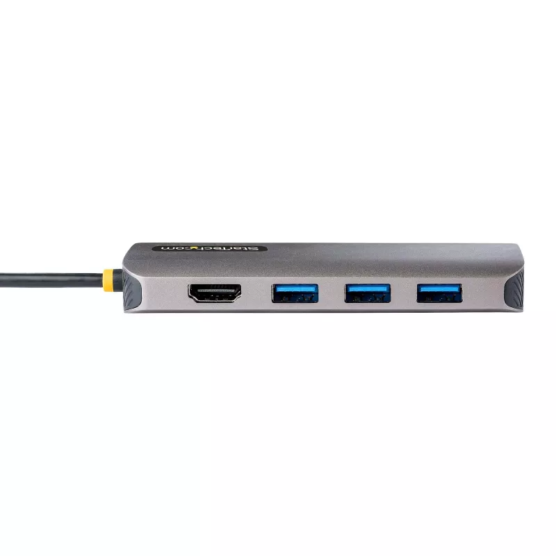 StarTech.com USB-C kelių prievadų adapteris 4K 60Hz HDMI vaizdui, 3x USB-A 5Gbps, 100W USB PD perdavimas/GbE/SD/MicroSD, 30 cm kabelis, nešiojama stotelė