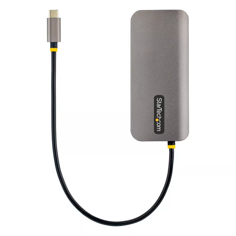 StarTech.com USB-C kelių prievadų adapteris 4K 60Hz HDMI vaizdui, 3x USB-A 5Gbps, 100W USB PD perdavimas/GbE/SD/MicroSD, 30 cm kabelis, nešiojama stotelė