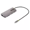 StarTech.com USB-C kelių prievadų adapteris 4K 60Hz HDMI vaizdui, 3x USB-A 5Gbps, 100W USB PD perdavimas/GbE/SD/MicroSD, 30 cm kabelis, nešiojama stotelė