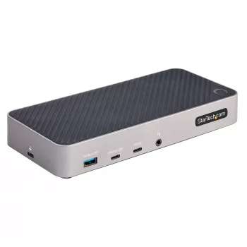 StarTech.com USB-C trijų monitorių dokavimo stotelė – HDMI/DP trigubas 4K USB-C dokas – 5x USB šakotuvas – GbE – 100W PD – universali kelių monitorių dokavimo stotelė – suderinama su Thunderbolt 3/4