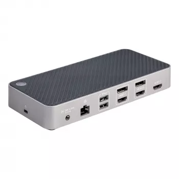 StarTech.com USB-C trijų monitorių dokavimo stotelė – HDMI/DP trigubas 4K USB-C dokas – 5x USB šakotuvas – GbE – 100W PD – universali kelių monitorių dokavimo stotelė – suderinama su Thunderbolt 3/4
