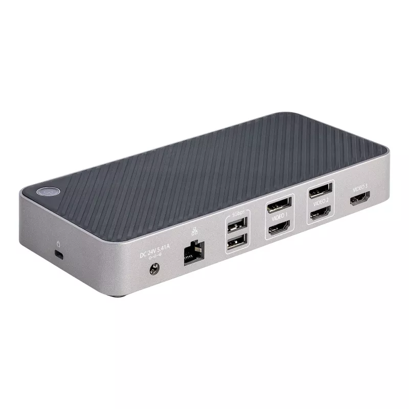 StarTech.com USB-C trijų monitorių dokavimo stotelė – HDMI/DP trigubas 4K USB-C dokas – 5x USB šakotuvas – GbE – 100W PD – universali kelių monitorių dokavimo stotelė – suderinama su Thunderbolt 3/4