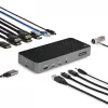 StarTech.com USB-C trijų monitorių dokavimo stotelė – HDMI/DP trigubas 4K USB-C dokas – 5x USB šakotuvas – GbE – 100W PD – universali kelių monitorių dokavimo stotelė – suderinama su Thunderbolt 3/4