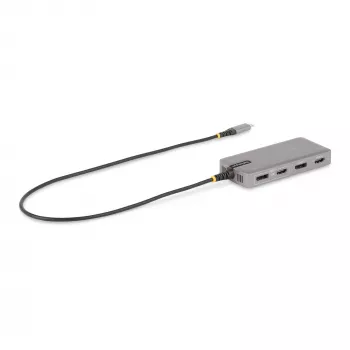 StarTech.com USB-C Triple Monitor Multiport adapteris, dviguba 4K 60Hz + 4K 30Hz HDMI ir DisplayPort, 3 prievadų USB 10Gbps šakotuvas, 100W PD perdavimas, GbE, kelioninis dokas, Windows ir ChromeOS