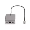 StarTech.com USB-C Triple Monitor Multiport adapteris, dviguba 4K 60Hz + 4K 30Hz HDMI ir DisplayPort, 3 prievadų USB 10Gbps šakotuvas, 100W PD perdavimas, GbE, kelioninis dokas, Windows ir ChromeOS