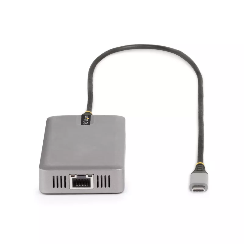 StarTech.com USB-C Triple Monitor Multiport adapteris, dviguba 4K 60Hz + 4K 30Hz HDMI ir DisplayPort, 3 prievadų USB 10Gbps šakotuvas, 100W PD perdavimas, GbE, kelioninis dokas, Windows ir ChromeOS