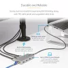 StarTech.com USB-C Triple Monitor Multiport adapteris, dviguba 4K 60Hz + 4K 30Hz HDMI ir DisplayPort, 3 prievadų USB 10Gbps šakotuvas, 100W PD perdavimas, GbE, kelioninis dokas, Windows ir ChromeOS