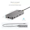 StarTech.com USB-C Triple Monitor Multiport adapteris, dviguba 4K 60Hz + 4K 30Hz HDMI ir DisplayPort, 3 prievadų USB 10Gbps šakotuvas, 100W PD perdavimas, GbE, kelioninis dokas, Windows ir ChromeOS