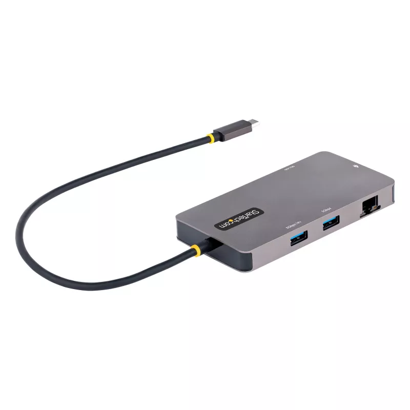 StarTech.com USB-C kelių prievadų adapteris, dvigubas HDMI vaizdas, 4K 60Hz, 2 prievadų 5Gbps USB-A šakotuvas, 100W Power Delivery perdavimas/GbE/SD/MicroSD, 12 colių/30 cm kabelis, kelioninis dokas, nešiojamojo kompiuterio dokavimo stotelė