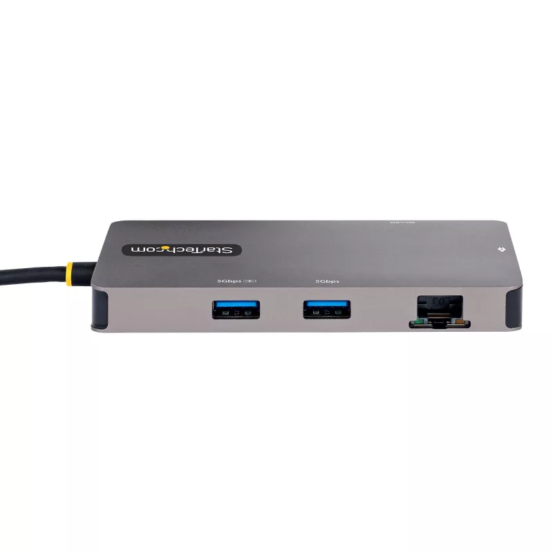 StarTech.com USB-C kelių prievadų adapteris, dvigubas HDMI vaizdas, 4K 60Hz, 2 prievadų 5Gbps USB-A šakotuvas, 100W Power Delivery perdavimas/GbE/SD/MicroSD, 12 colių/30 cm kabelis, kelioninis dokas, nešiojamojo kompiuterio dokavimo stotelė