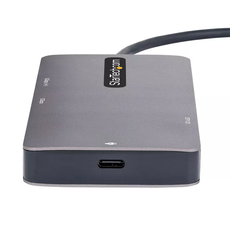 StarTech.com USB-C kelių prievadų adapteris, dvigubas HDMI vaizdas, 4K 60Hz, 2 prievadų 5Gbps USB-A šakotuvas, 100W Power Delivery perdavimas/GbE/SD/MicroSD, 12 colių/30 cm kabelis, kelioninis dokas, nešiojamojo kompiuterio dokavimo stotelė