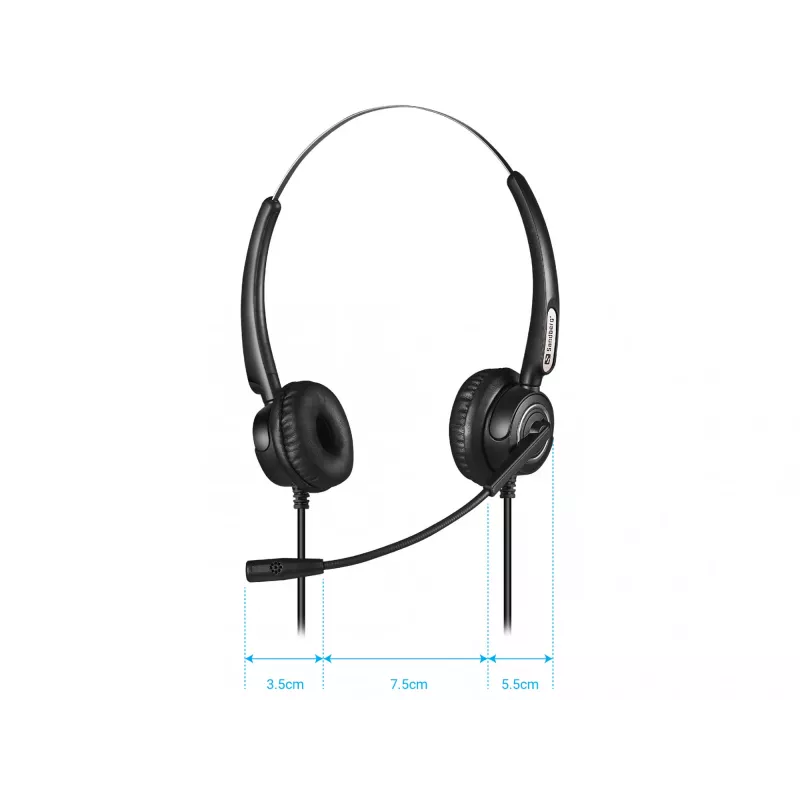 Sandberg USB+RJ9/11 Headset Pro Stereo laidinis ausinių rinkinys biurui ir skambučių centrams