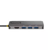 StarTech.com USB-C kelių prievadų adapteris, 4K 60Hz HDMI vaizdas, 3 prievadų 5Gbps USB šakotuvas, 100W Power Delivery perdavimas, GbE, 30 cm laidas, mini kelioninis dokas, nešiojamojo kompiuterio dokavimo stotelė