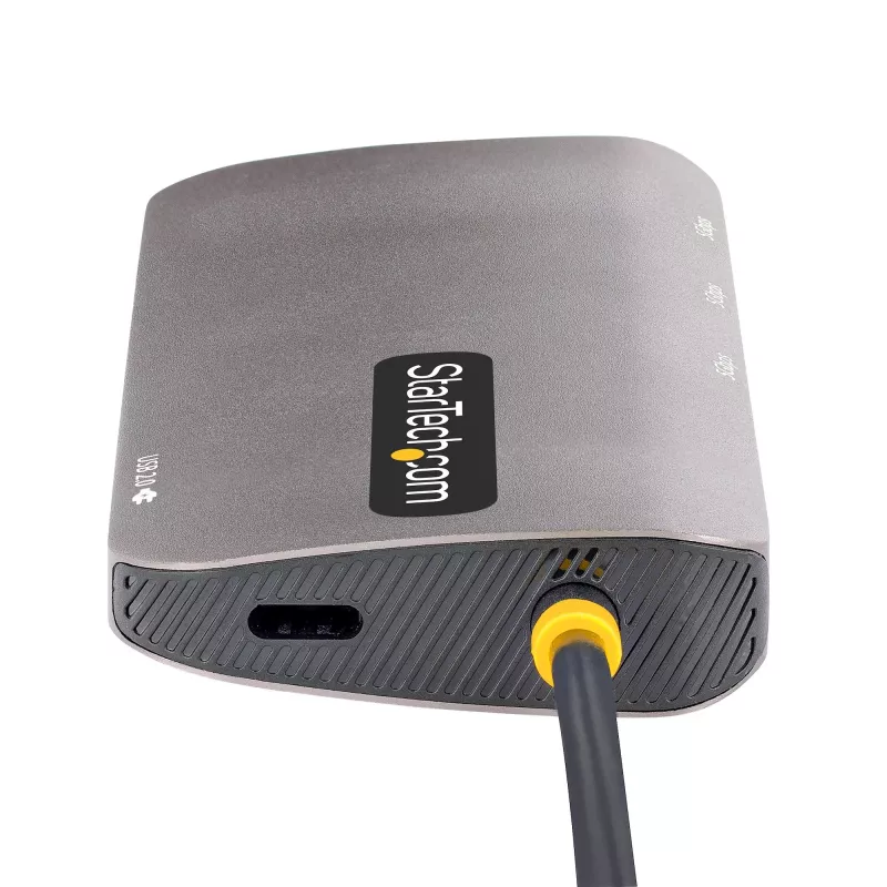 StarTech.com USB-C kelių prievadų adapteris, 4K 60Hz HDMI vaizdas, 3 prievadų 5Gbps USB šakotuvas, 100W Power Delivery perdavimas, GbE, 30 cm laidas, mini kelioninis dokas, nešiojamojo kompiuterio dokavimo stotelė