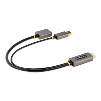 StarTech.com 1 pėdos (30 cm) HDMI į DisplayPort adapterio kabelis, aktyvus, 4K 60Hz HDMI 2.0 į DP 1.2 keitiklis, HDR, USB maitinimas, HDMI šaltinis į DisplayPort monitorių nešiojamiesiems / staliniams kompiuteriams