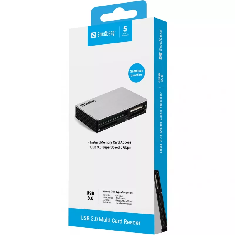 Sandberg USB 3.0 kelių kortelių skaitytuvas