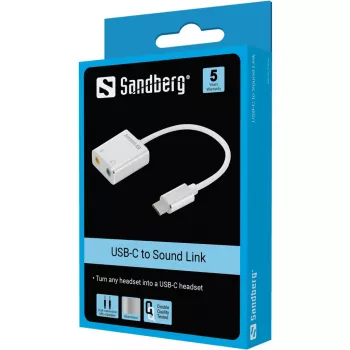 Sandberg USB-C to Sound Link – USB-C išorinė garso kortelė