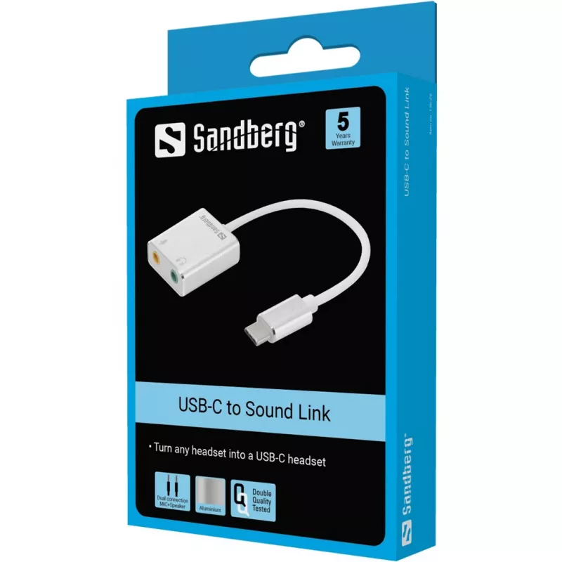 Sandberg USB-C to Sound Link – USB-C išorinė garso kortelė