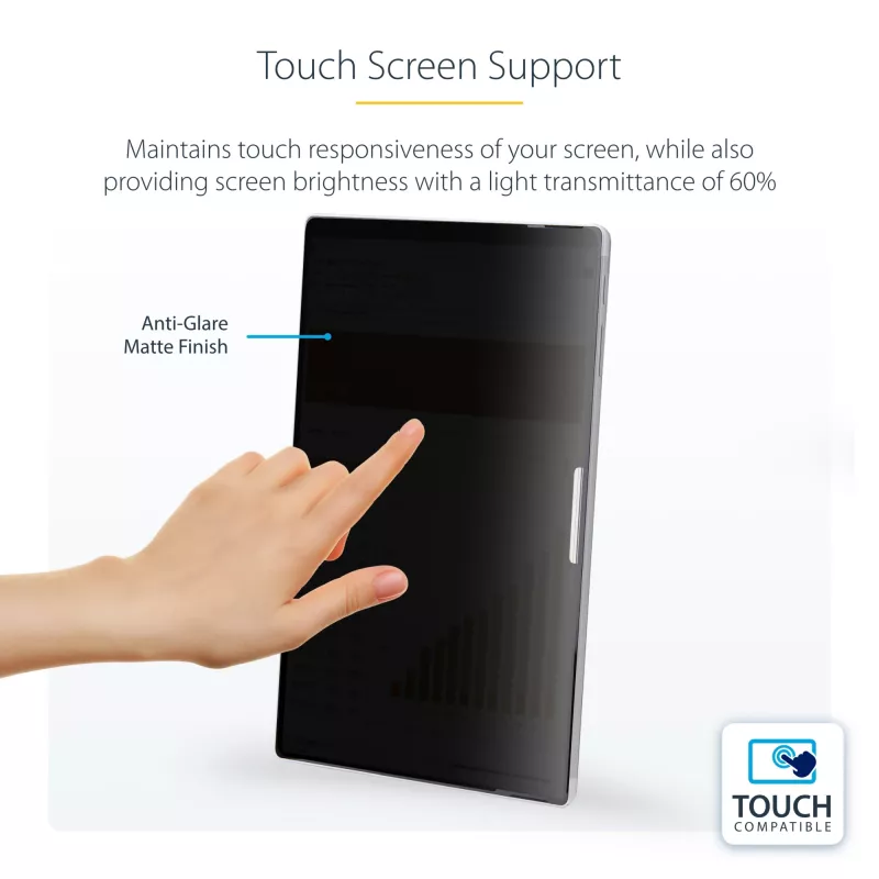 StarTech.com privatumo ekranas 4 krypčių, 13 colių Surface Pro 8/9/X nešiojamam kompiuteriui, portreto / kraštovaizdžio režimai, liečiamas, +/- 30° žiūrėjimo kampas, blokuoja iki 51 % mėlynos šviesos, anti-blizgesys