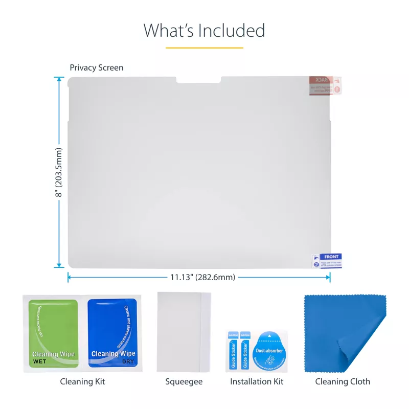 StarTech.com privatumo ekranas 4 krypčių, 13 colių Surface Pro 8/9/X nešiojamam kompiuteriui, portreto / kraštovaizdžio režimai, liečiamas, +/- 30° žiūrėjimo kampas, blokuoja iki 51 % mėlynos šviesos, anti-blizgesys