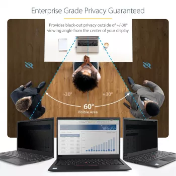 StarTech.com 15.6 colio 16:9 nešiojamojo kompiuterio privatumo filtras, antirefleksinis ekranas su 51 % mėlynos šviesos mažinimu, +/- 30 laipsnių žiūrėjimo kampas, matinis/blizgus