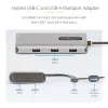 StarTech.com USB-C kelių prievadų adapteris su pritvirtintu USB-C į USB-A adapteriu, dvigubas HDMI (4K30Hz/1080p60Hz), 3x USB-A 5Gbps, mini kelioninis dokas, nešiojamojo kompiuterio dokavimo stotelė, 40 cm laidas