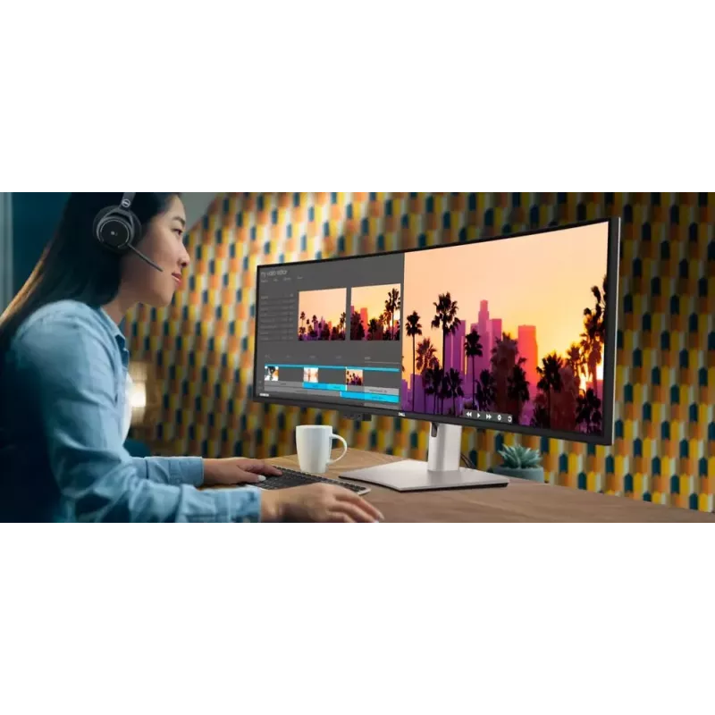 DELL UltraSharp U4924DW monitorius 124,5 cm (49 colių) 5120 x 1440 pikselių 5K Ultra HD LCD juodas, sidabrinis