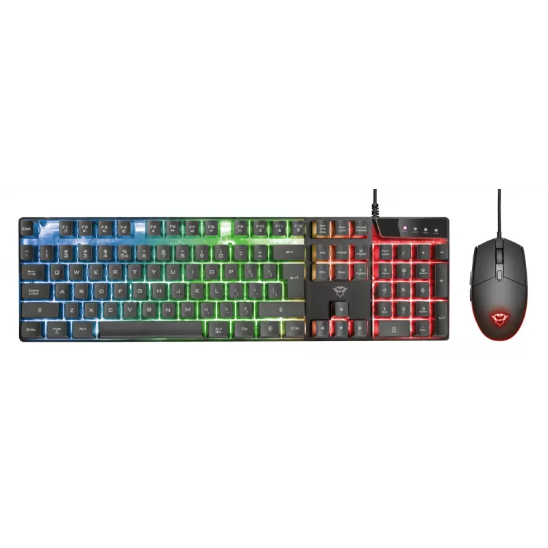Trust GXT 838 Azor žaidimų klaviatūra su pele, USB, RGB apšvietimas, juoda
