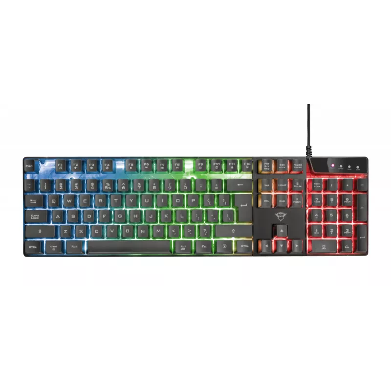 Trust GXT 838 Azor žaidimų klaviatūra su pele, USB, RGB apšvietimas, juoda