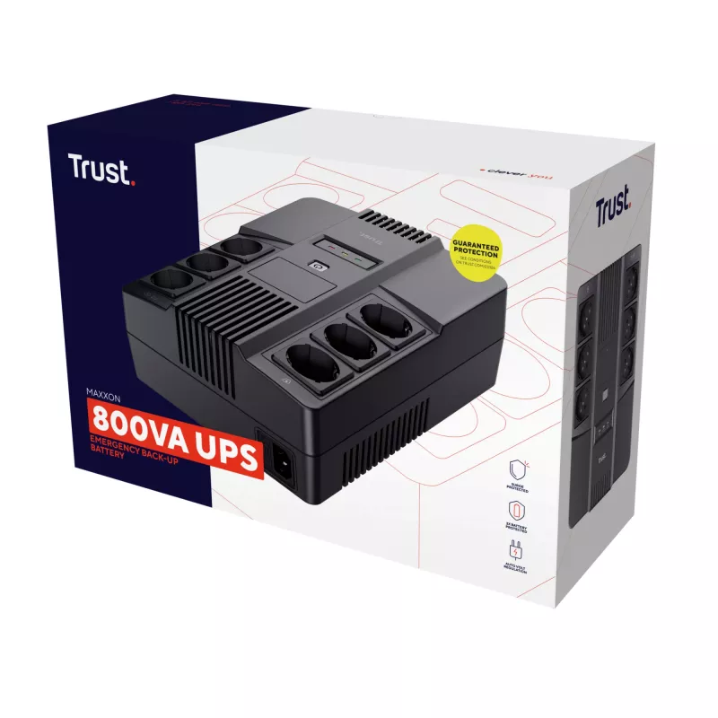 Trust Maxxon nepertraukiamo maitinimo šaltinis (UPS) 0.8 kVA, 6 AC lizdai