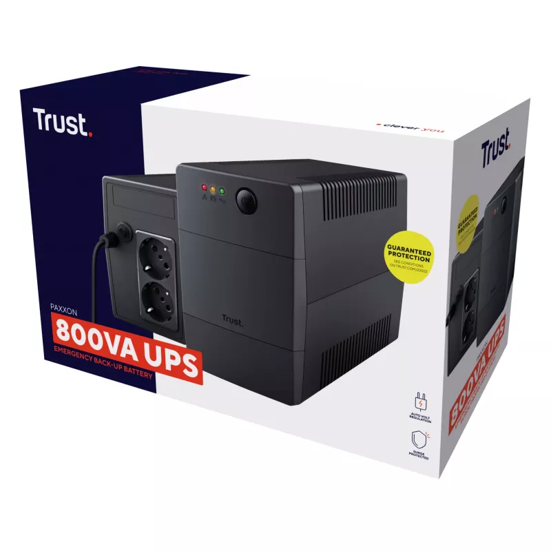 Trust Paxxon nepertraukiamo maitinimo šaltinis (UPS) 0,8 kVA 480 W 2 AC lizdai