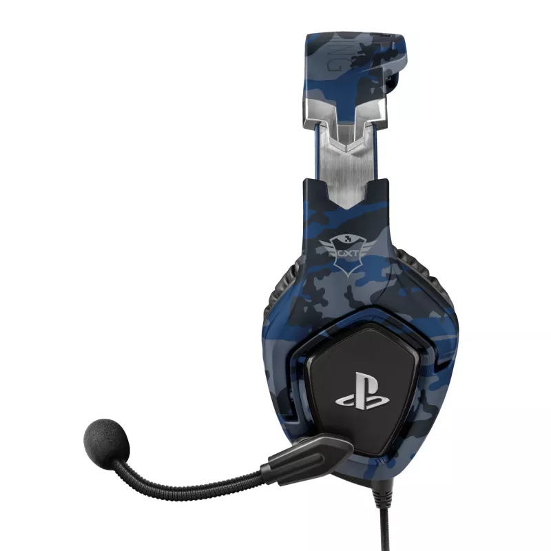 Trust GXT 488 Forze PS4 ausinės su laidu, ausinė juosta, žaidimams, juoda, mėlyna