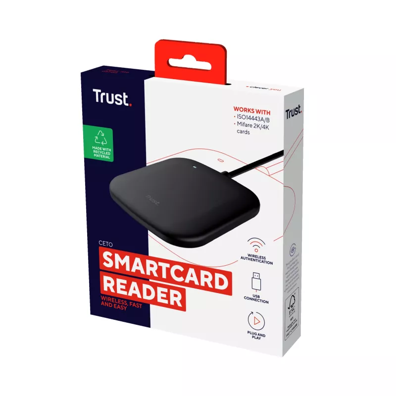 Trust Ceto belaidžių kortelių skaitytuvas, USB 2.0, juodas