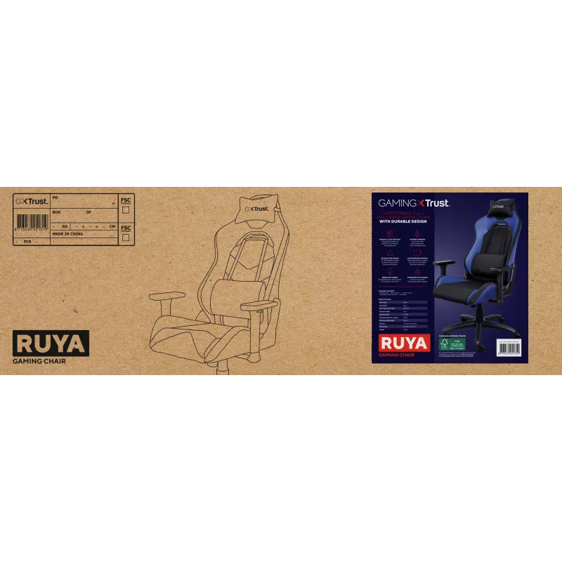 Trust GXT 714 RUYA universali žaidimų kėdė Juoda, Mėlyna