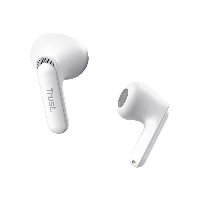 Trust Yavi True Wireless Stereo (TWS) ausinės, į ausį, Bluetooth, USB Type-C, balta