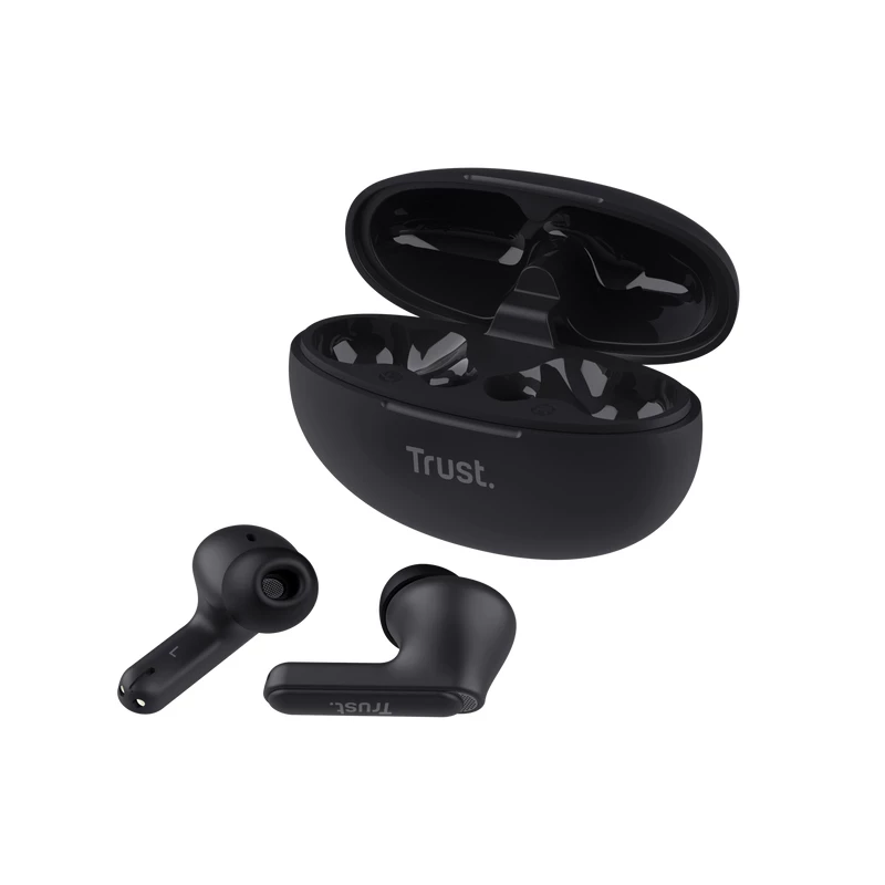Trust Yavi belaidžiai ausinukai TWS, ENC triukšmo slopinimas, USB Type-C, juodi