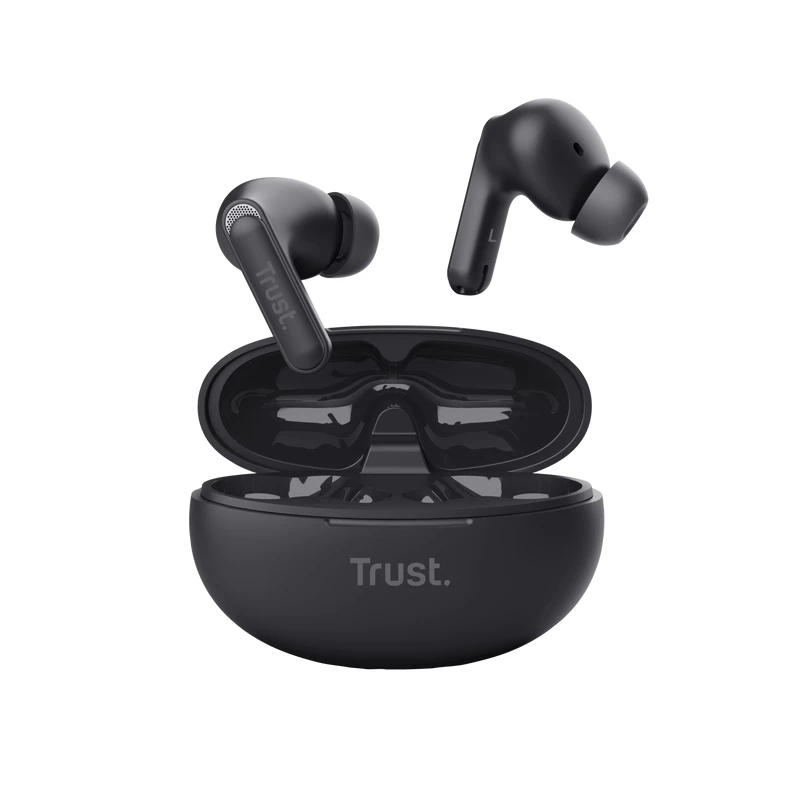 Trust Yavi belaidžiai ausinukai TWS, ENC triukšmo slopinimas, USB Type-C, juodi