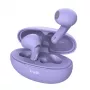 Trust Yavi belaidės ausinės TWS į ausis, skambučiams/muzikai, USB-C, Bluetooth, violetinės