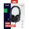 Trust Ayda Max USB ausinės su laidu, antausinės, biurui / skambučių centrui, USB Type-C / USB Type-A, juodos