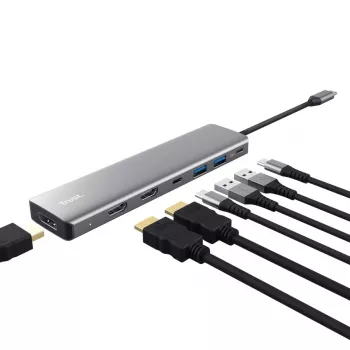 Trust 25661 USB Type-C stotelė su HDMI ir USB 3.2 Gen 1, aliuminis