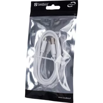 Sandberg MicroUSB Sync/Charge 1m SAVER, 1 m, Micro-USB A, USB A, balta