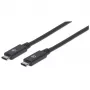 USB-C laidas Manhattan USB31C5C1M 1m, vyriškas į vyrišką, juodas
