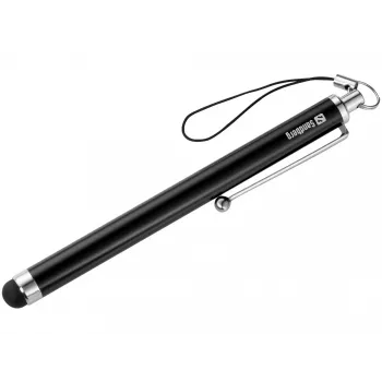 Sandberg Touchscreen Stylus Pen Saver, Universal, bet koks prekės ženklas, juoda, sidabrinė, metalas, guma, 1 vnt., 100 mm