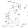 Techly ICA-LCD 35TS stalinis laikiklis lietimui jautriems monitoriams, 17–32 colių, ne daugiau 10 kg, VESA 75x75/100x100, dujinė spyruoklė, juodos spalvos