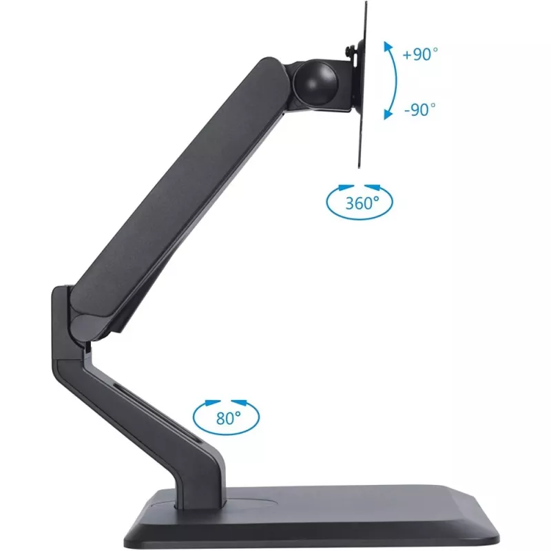 Techly ICA-LCD 35TS stalinis laikiklis lietimui jautriems monitoriams, 17–32 colių, ne daugiau 10 kg, VESA 75x75/100x100, dujinė spyruoklė, juodos spalvos