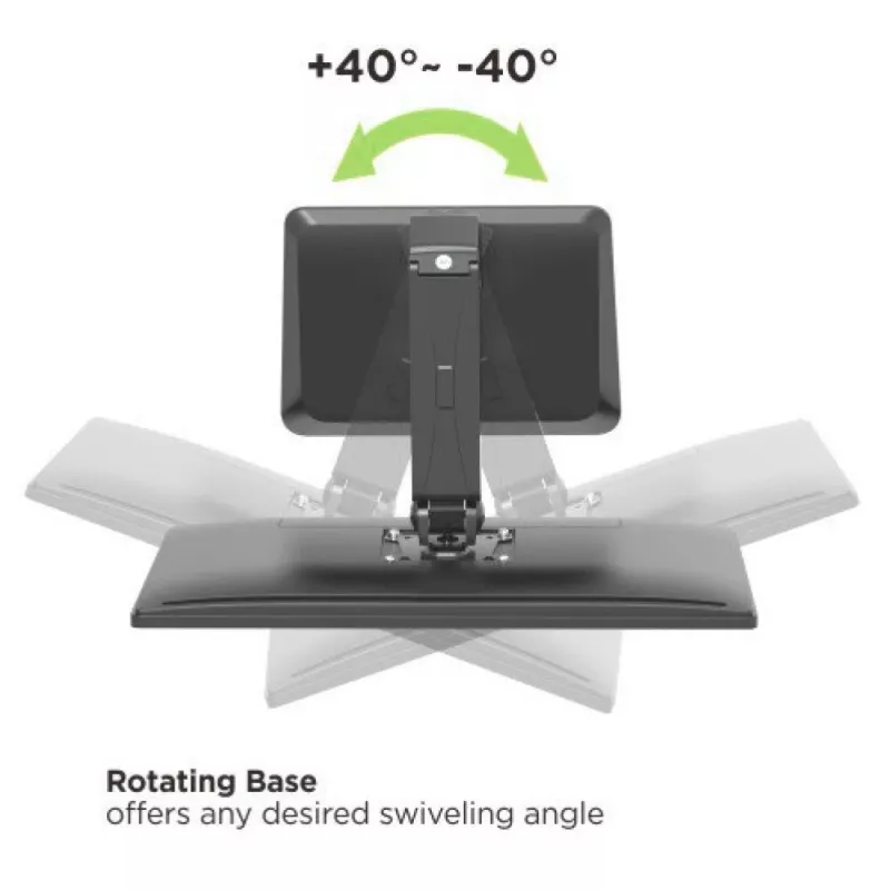 Techly ICA-LCD 35TS stalinis laikiklis lietimui jautriems monitoriams, 17–32 colių, ne daugiau 10 kg, VESA 75x75/100x100, dujinė spyruoklė, juodos spalvos