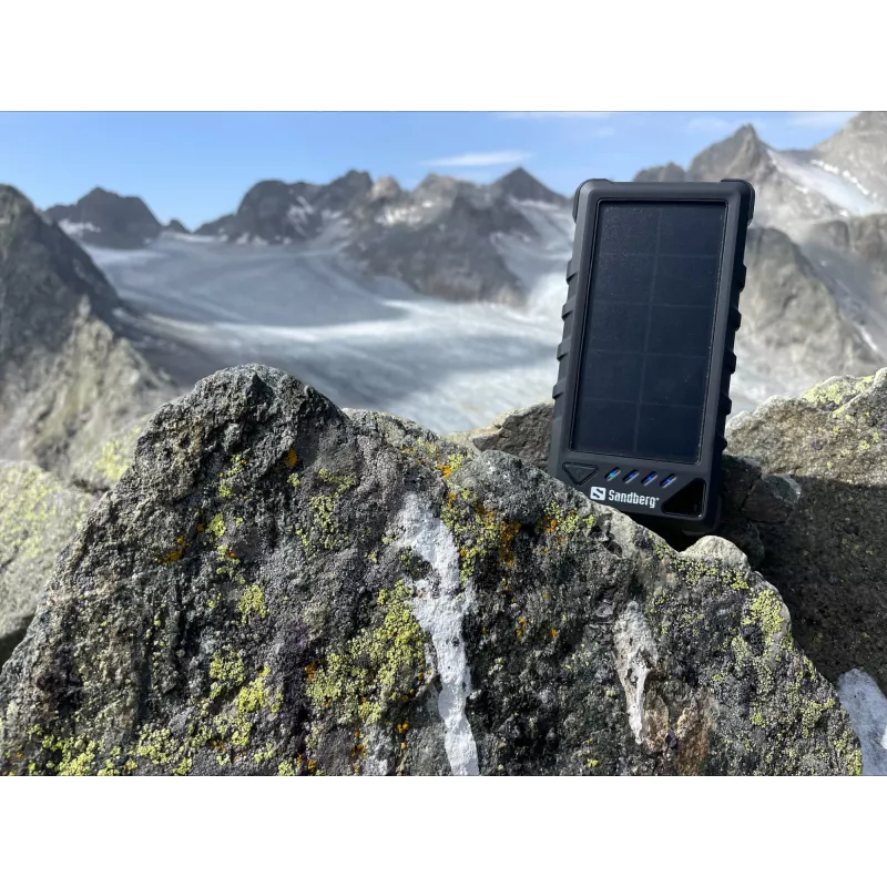 Sandberg Outdoor Solar Powerbank 16000, 16000 mAh, Li-Ion, juoda