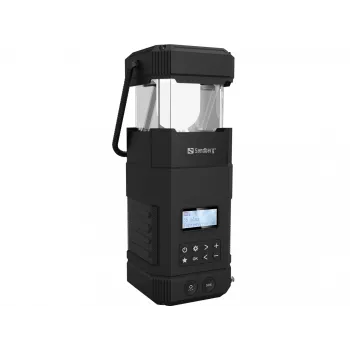 Sandberg Survivor Lantern All-in1 10000, baterijomis maitinamas kempingo žibintas, juodas, IPX5, LED, USB C, baterija