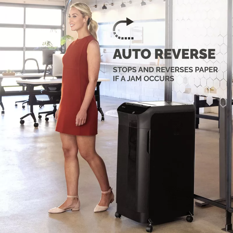 Fellowes AutoMax 550C automatinis popieriaus smulkintuvas, 550 lapų, kryžminis pjovimas, 83 l krepšelis, saugumo lygis P4